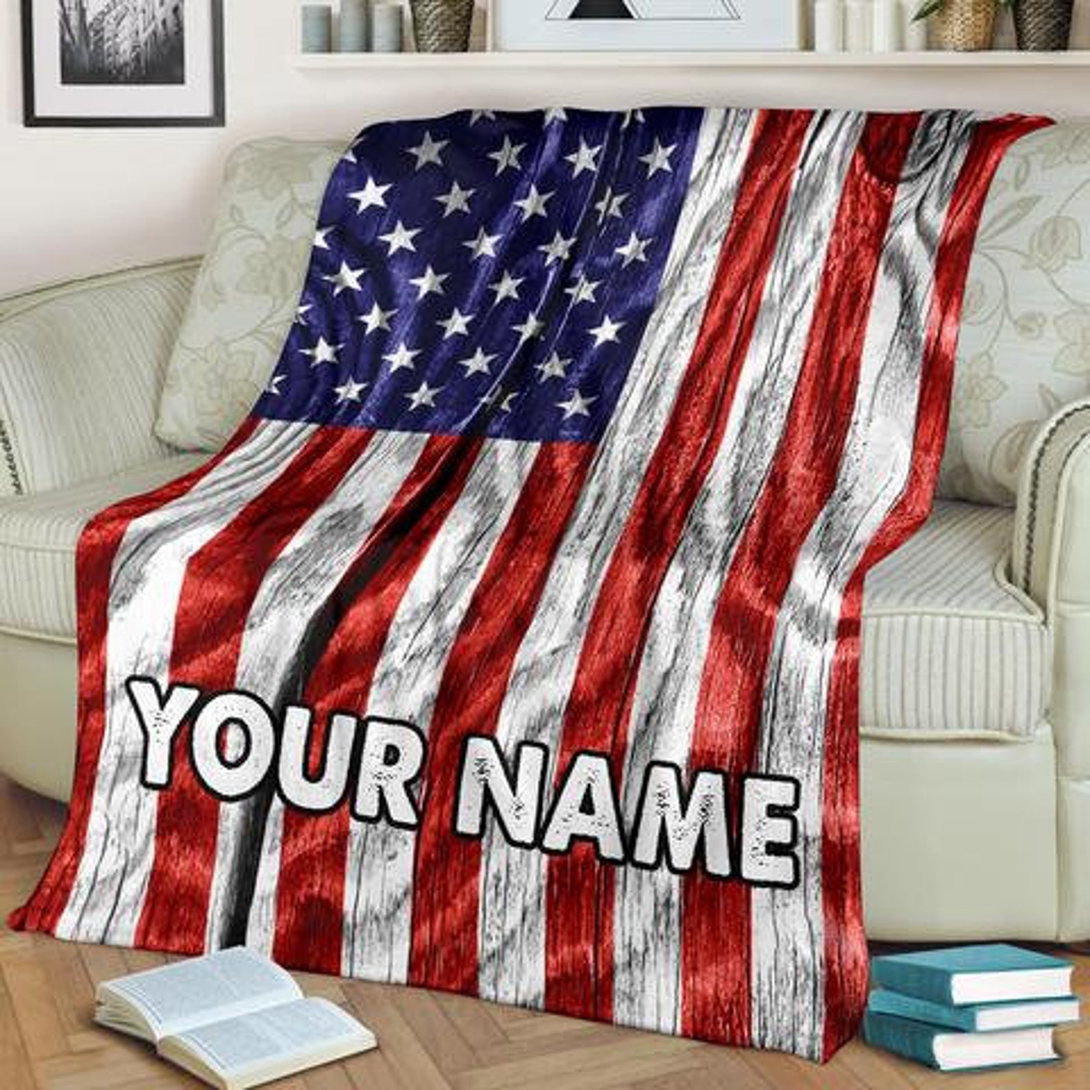 American Flag Blanket US Print Blanket USA Flag Blanket - Etsy