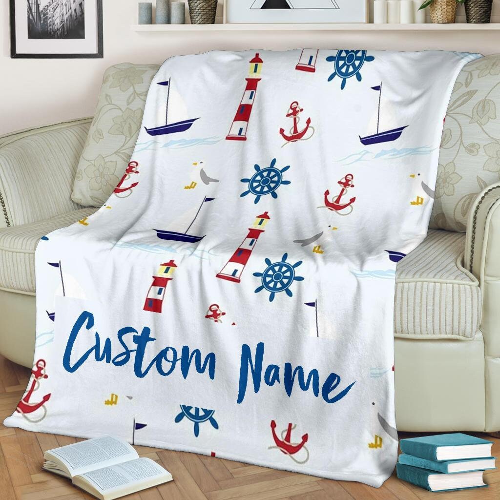 Nautical Blanket Sailing Throw Blanket Nautical Fleece Etsy