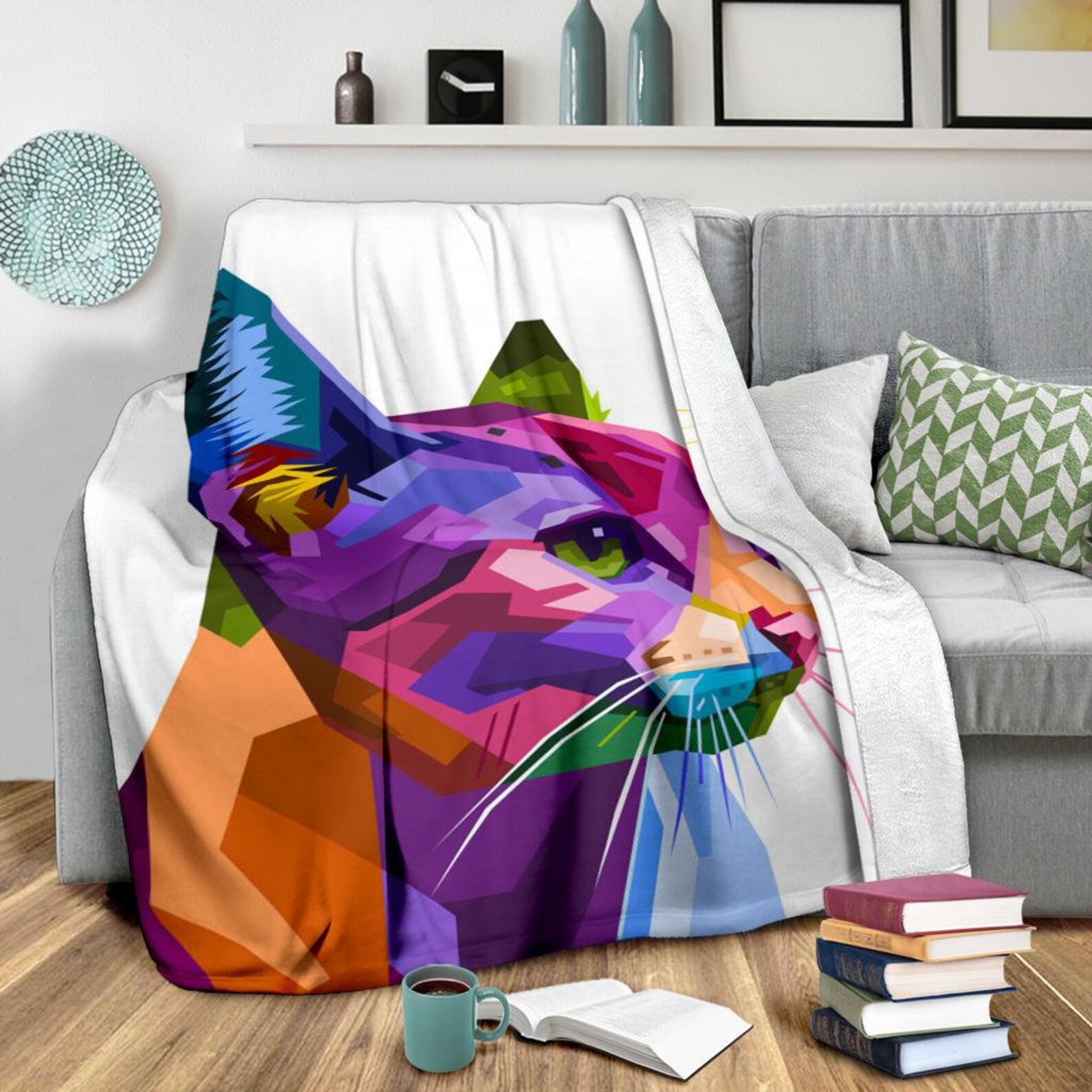 Cats Blanket Cats Print Blanket Cat Throw Blanket Cat Etsy