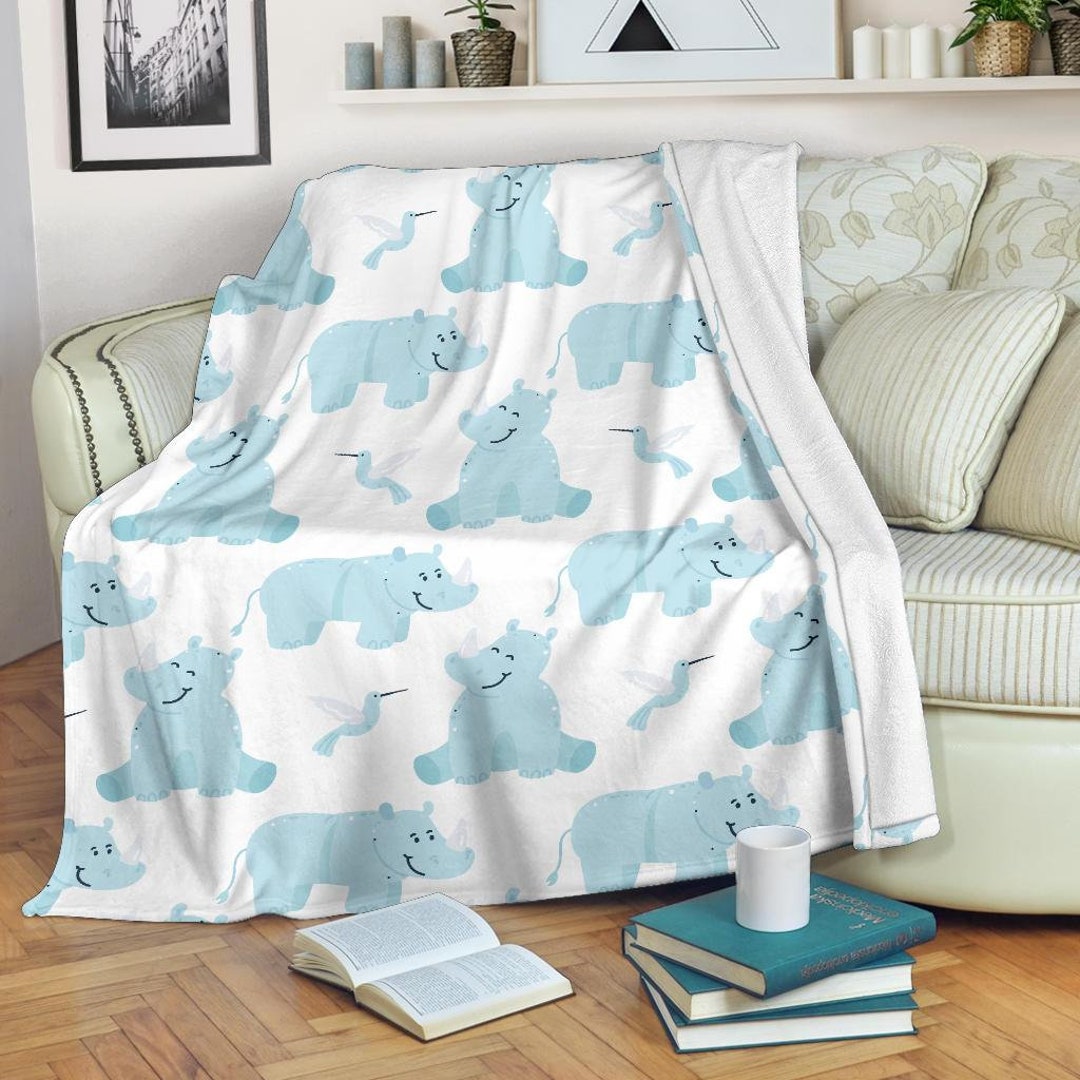 Rhinoceros Blanket rhinos Throw Blanket Rhinoceros Fleece Etsy UK
