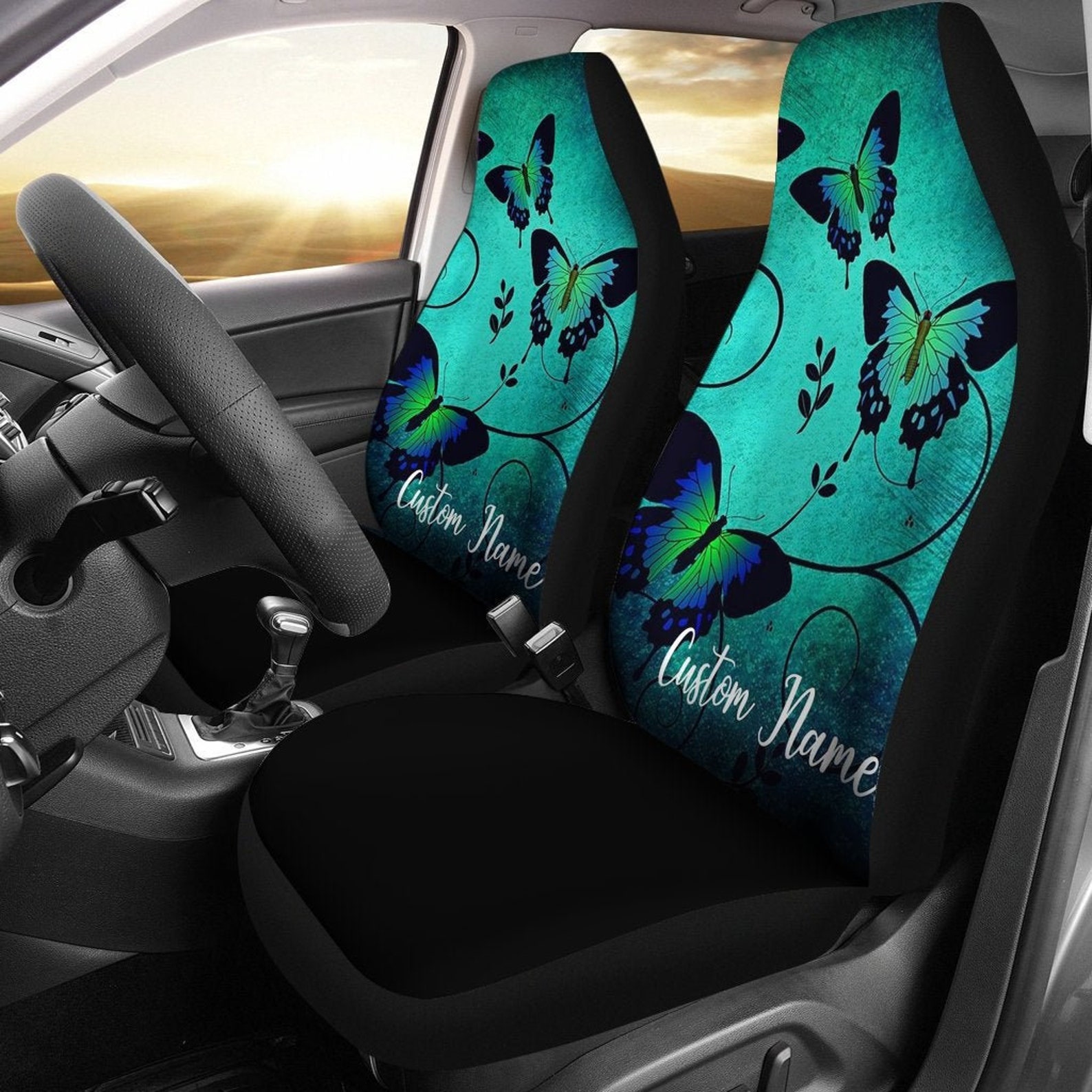 Butterfly Car Seat Covers Set Of 2 Universal Front Car And Etsy