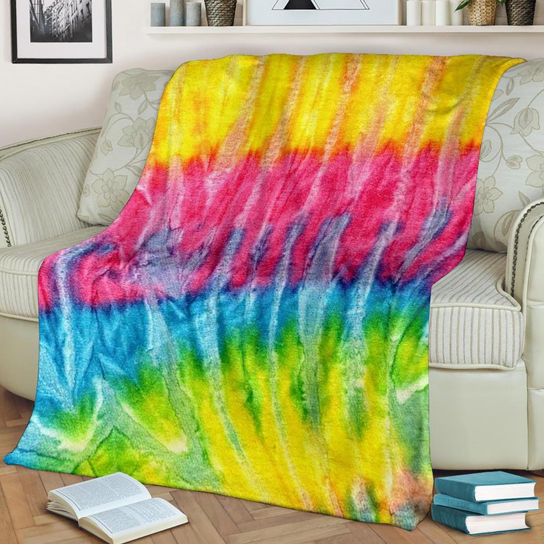 Tie Dye Fleece Blanket Tie Dye Tie Dye Throw Fleece Etsy