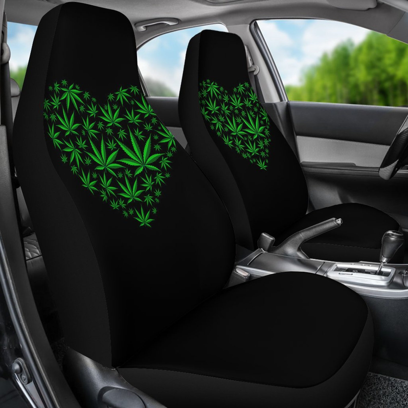 Marijuana Weed Cannabis Car Seat Covers Set Of 2 Universal Etsy Nederland