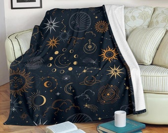 U Life Vintage Happy Halloween Full Moon Castle Boo Soft Fleece Throw Blanket Blankets for Nap Couch Bed Kids Adults 50 x 60 inch 