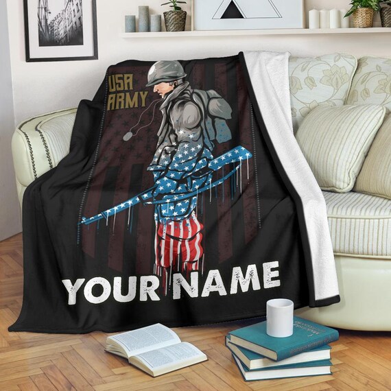 Army blanket Army print blanket Military blanket Etsy