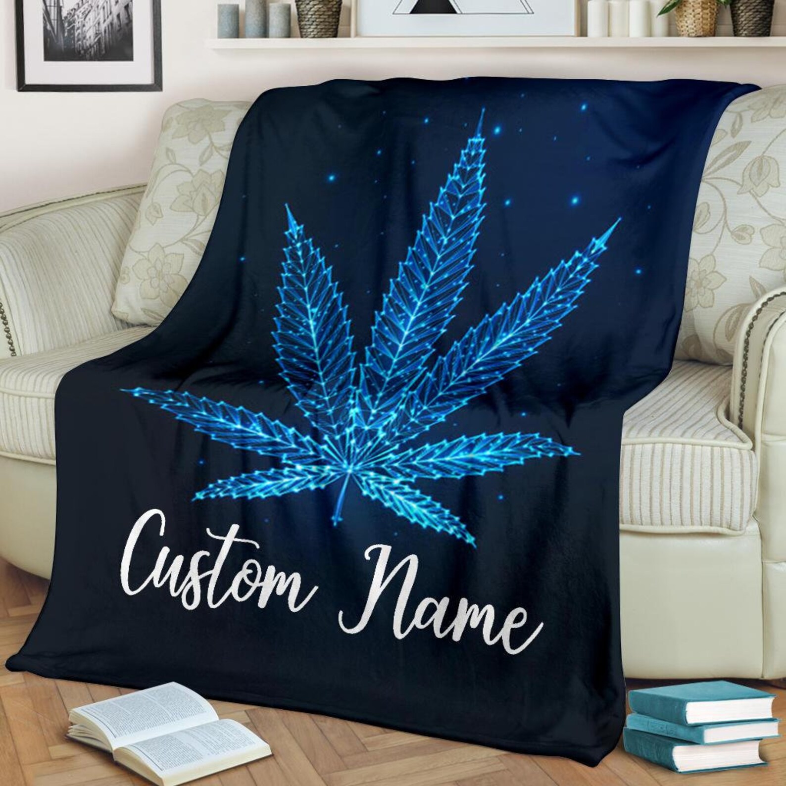 Marijuana Blanket Cannabis Print Blanket Plant Print Etsy
