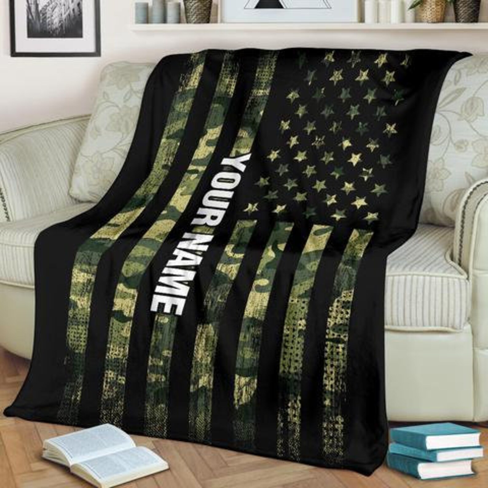 Army Fleece Blanket Soldier Blanket Camo American Flag Etsy