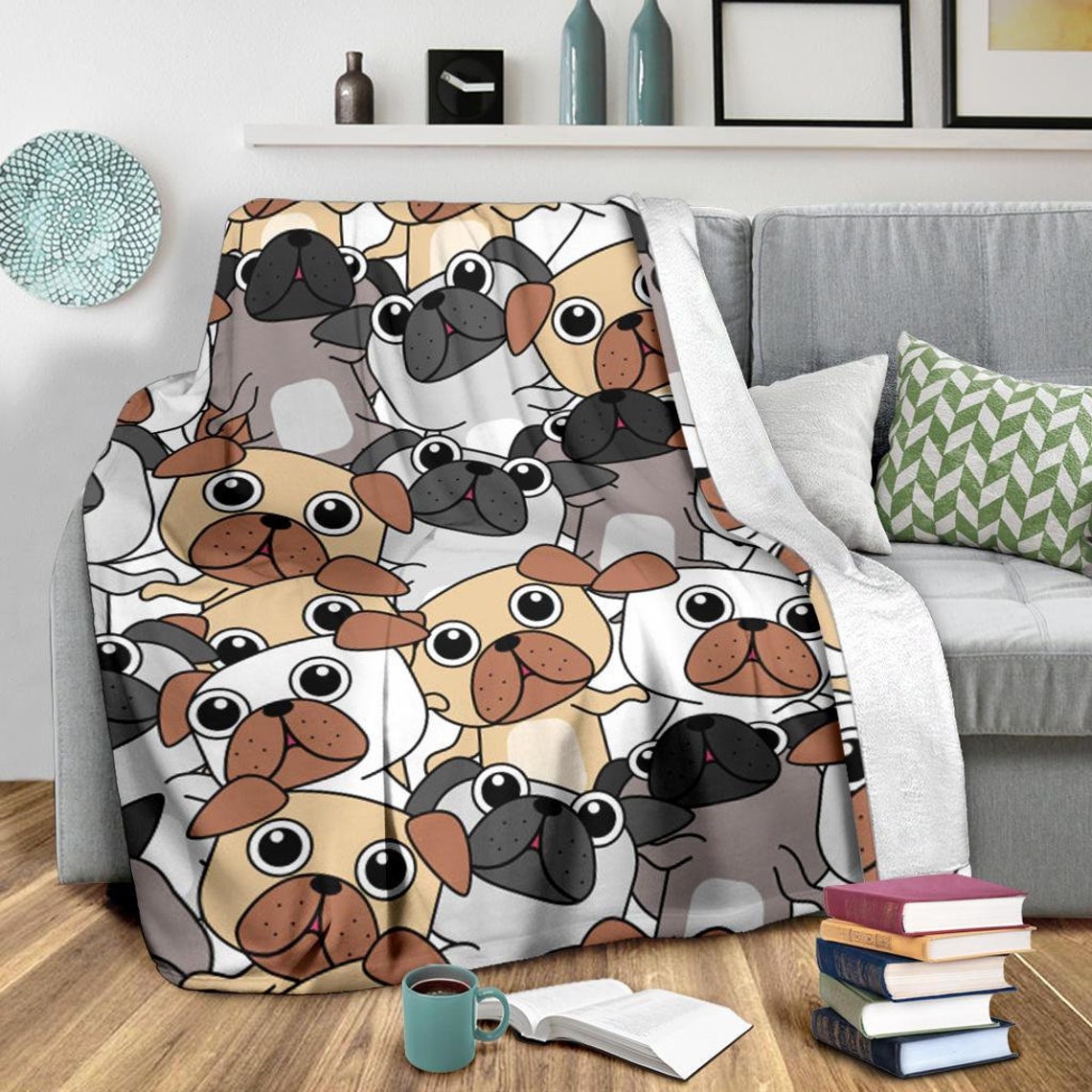 Dogs Blanket Dogs Throw Blanket Dogs Fleece Blanket Dogs Etsy