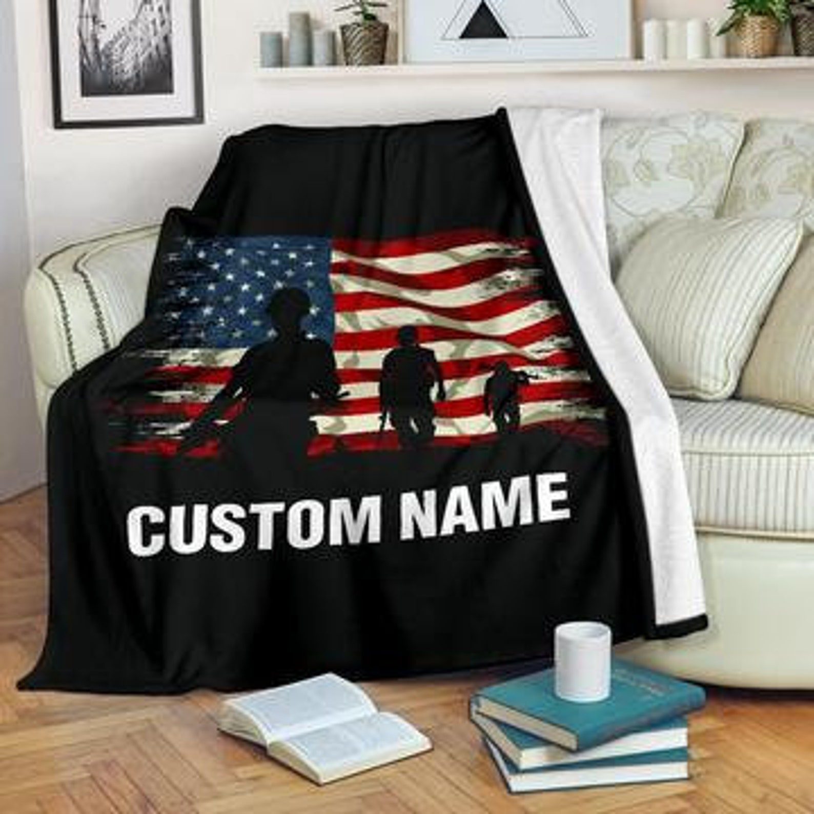 Army Fleece Blanket Soldier Blanket Camo American Flag Etsy