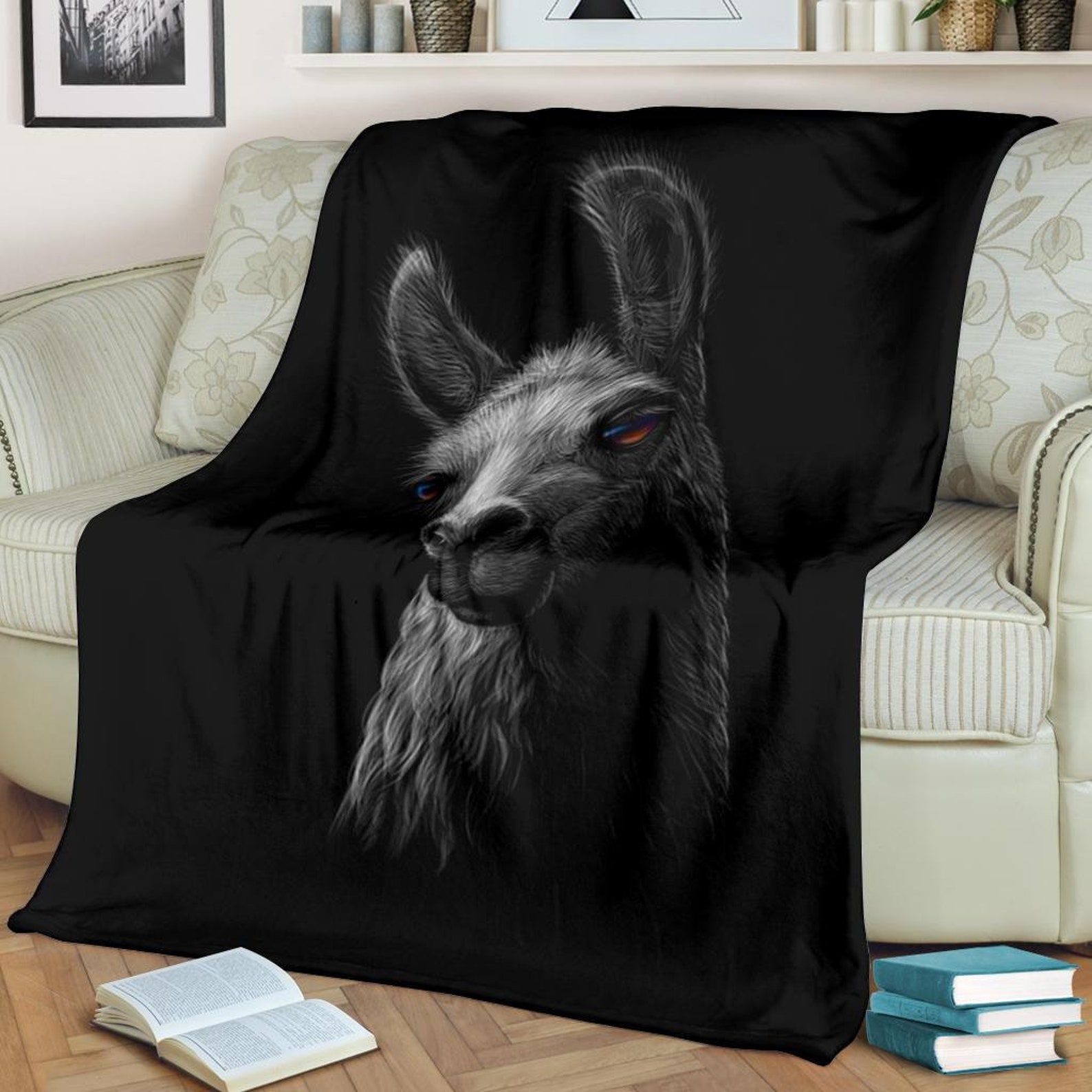 Llama Blanket Alpaca Throw Blanket Llama Fleece Blanket Etsy