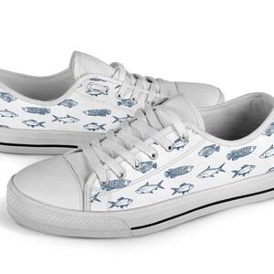 Fishes Shoes Fish Sneakers Shoes With Fishes Print - Etsy