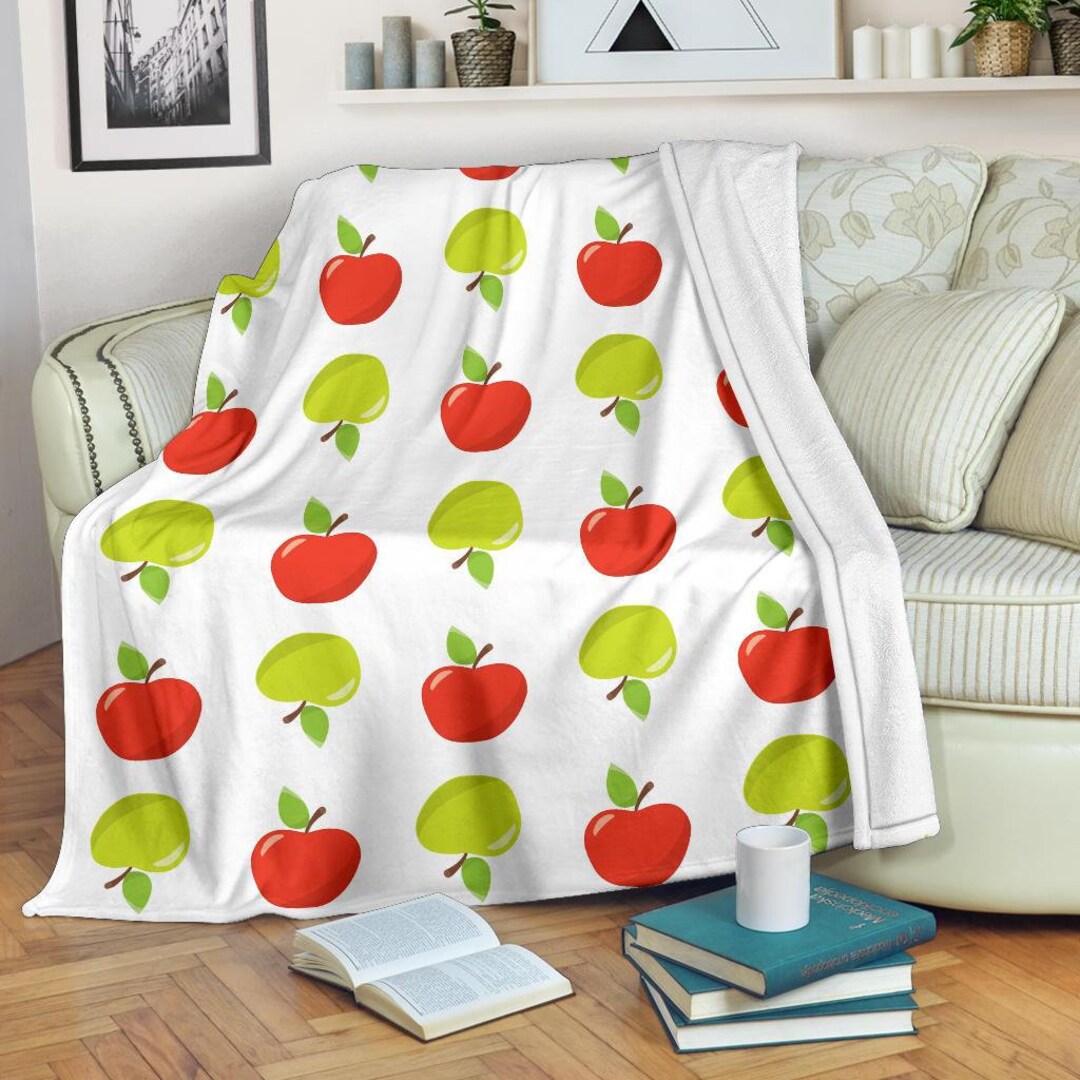 Apple Blanket Apple Throw Blanket Apple Fleece Blanket Etsy España