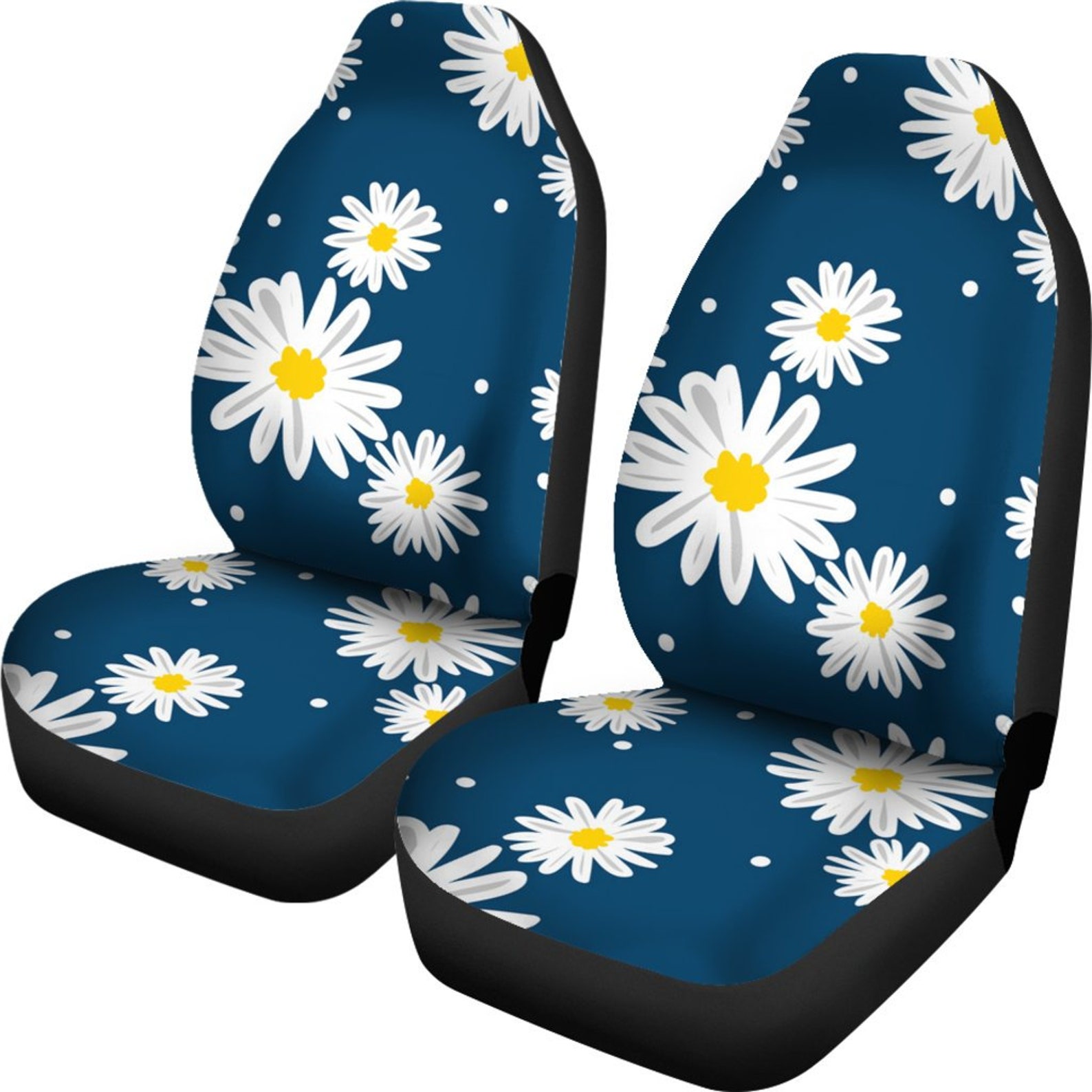 Daisy Flower Car Seat Covers Set Of 2 Universal Front Car Etsy España