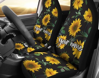 FUIBENG High Seat Cover 2 Pcs Set Fashion Sunflowers Print Vehicle Seat Protector Cover Organizer FUIBENG High Seat Cover 2 Pcs Set Fashion Sunflowers Print Vehicle Seat Protector Cover Organizer