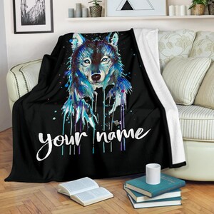 ZooFleece Wolf Dog Pack Animal Blanket Throw Camouflage Winter Wolves 60X60"
