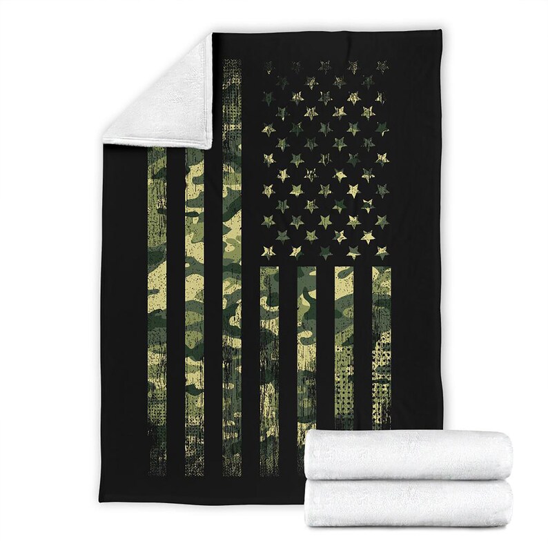 Army Fleece Blanket Soldier Blanket Camo American Flag Etsy