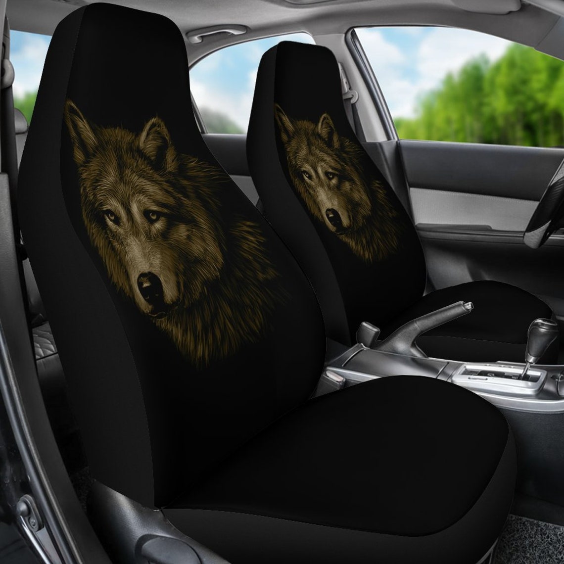 Wolf Car Seat Covers set of 2 Universal Front Car and SUV Etsy