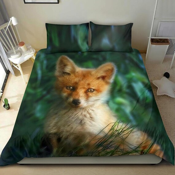 Fox Bedding Set Duvet Cover and pillow Covers Etsy Nederland