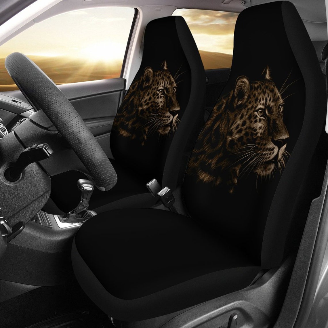 Leopard Car Seat Covers Set Of 2 Universal Front Car and Etsy