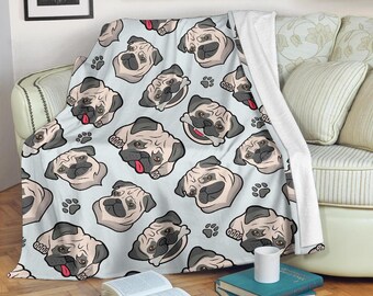 pug fleece blanket