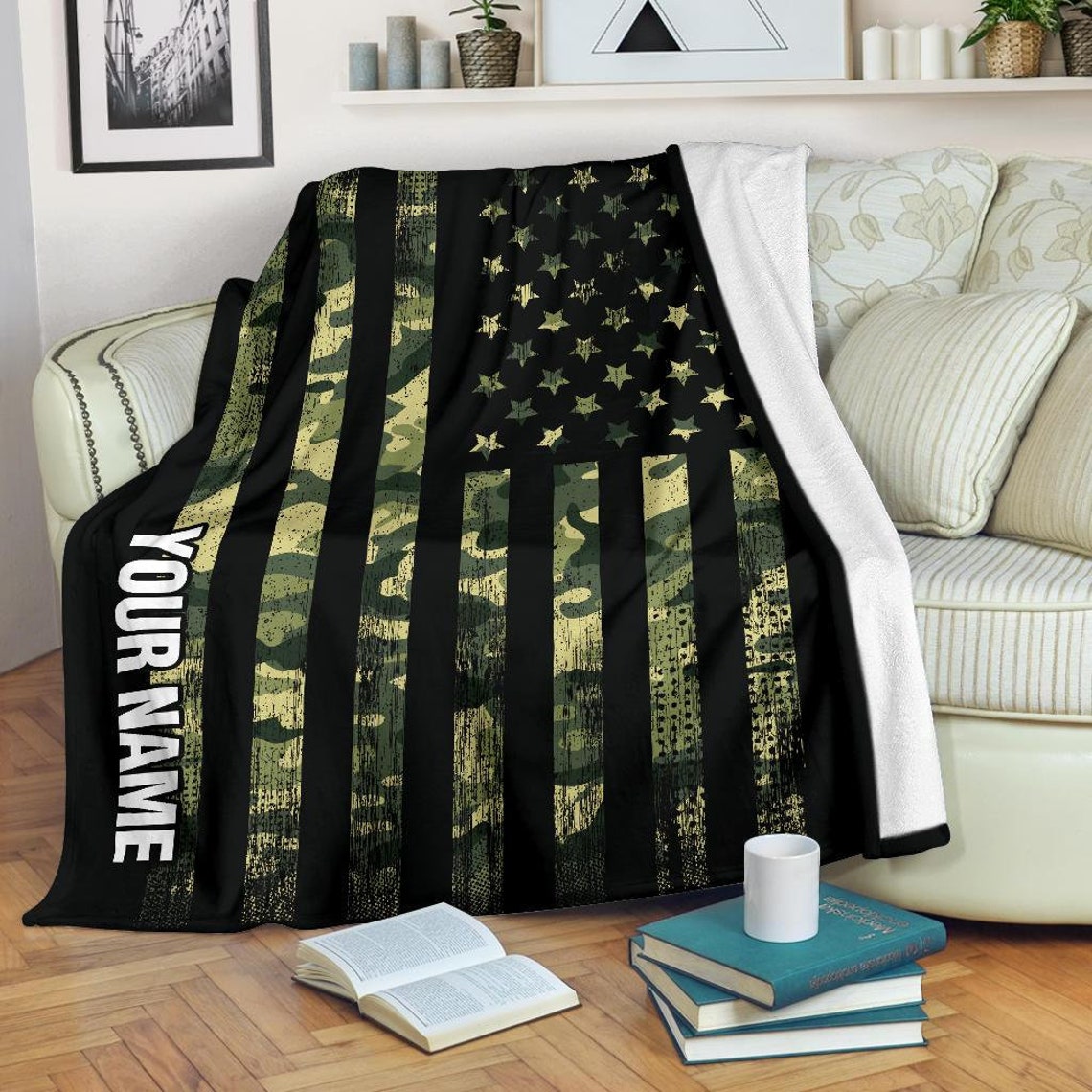 Army Fleece Blanket Soldier Blanket Camo American Flag Etsy