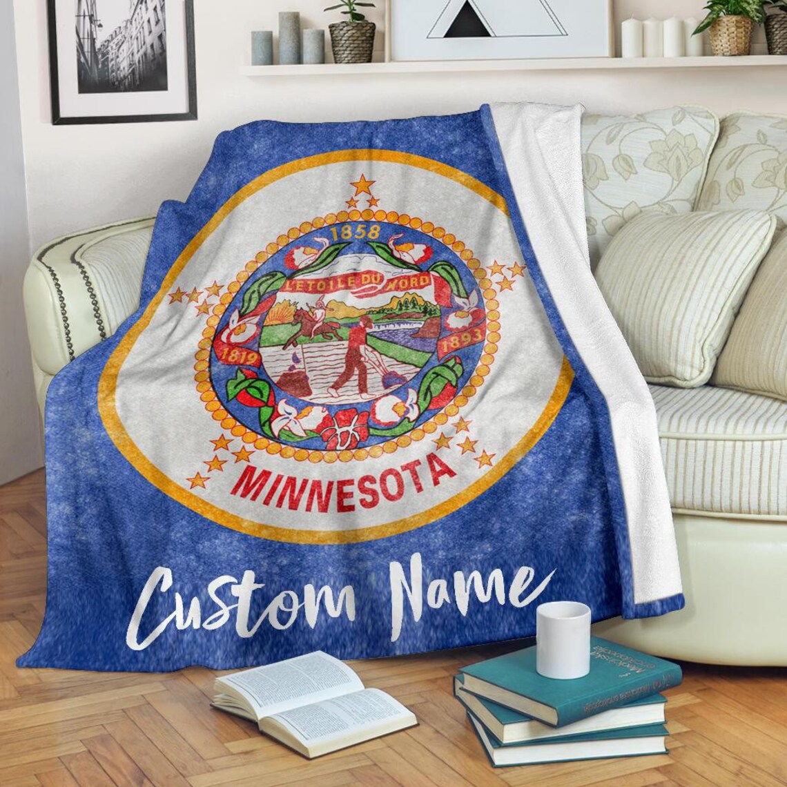 Minnesota Flag Blanket Minnesota Throw Blanket Minnesota Etsy