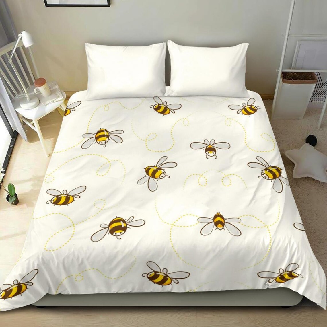 Bee Honey Bedding Set Duvet Cover and pillow Covers Etsy