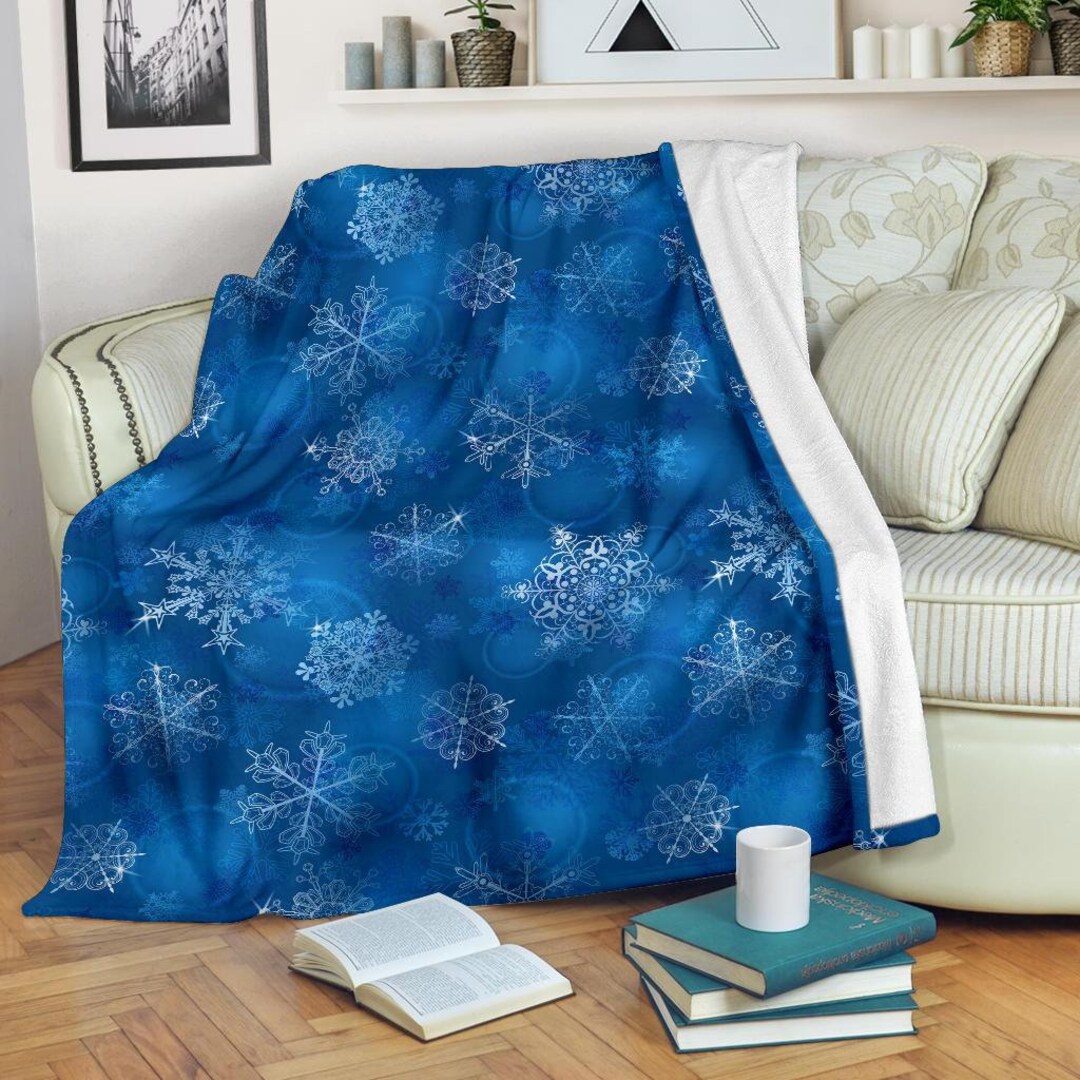 Snowflake Blanket Christmas Throw Blanket Snowflake Fleece Etsy UK