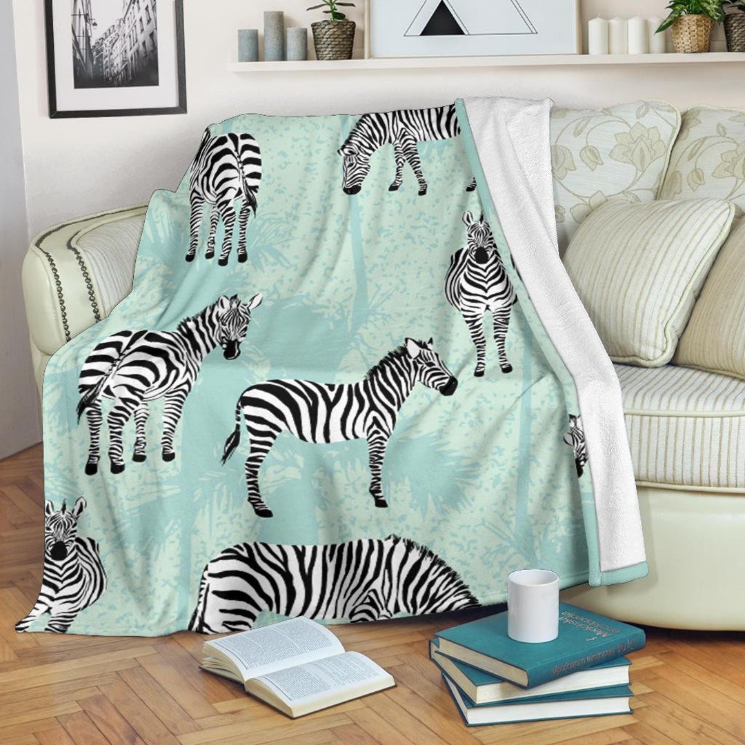 Zebra Blanket Zebra Throw Blanket Zebra Fleece Blanket Etsy