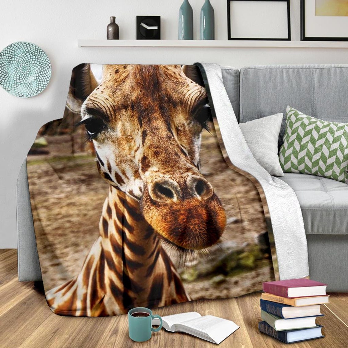 Giraffe Blanket Giraffe Throw Blanket Giraffe Fleece Etsy UK