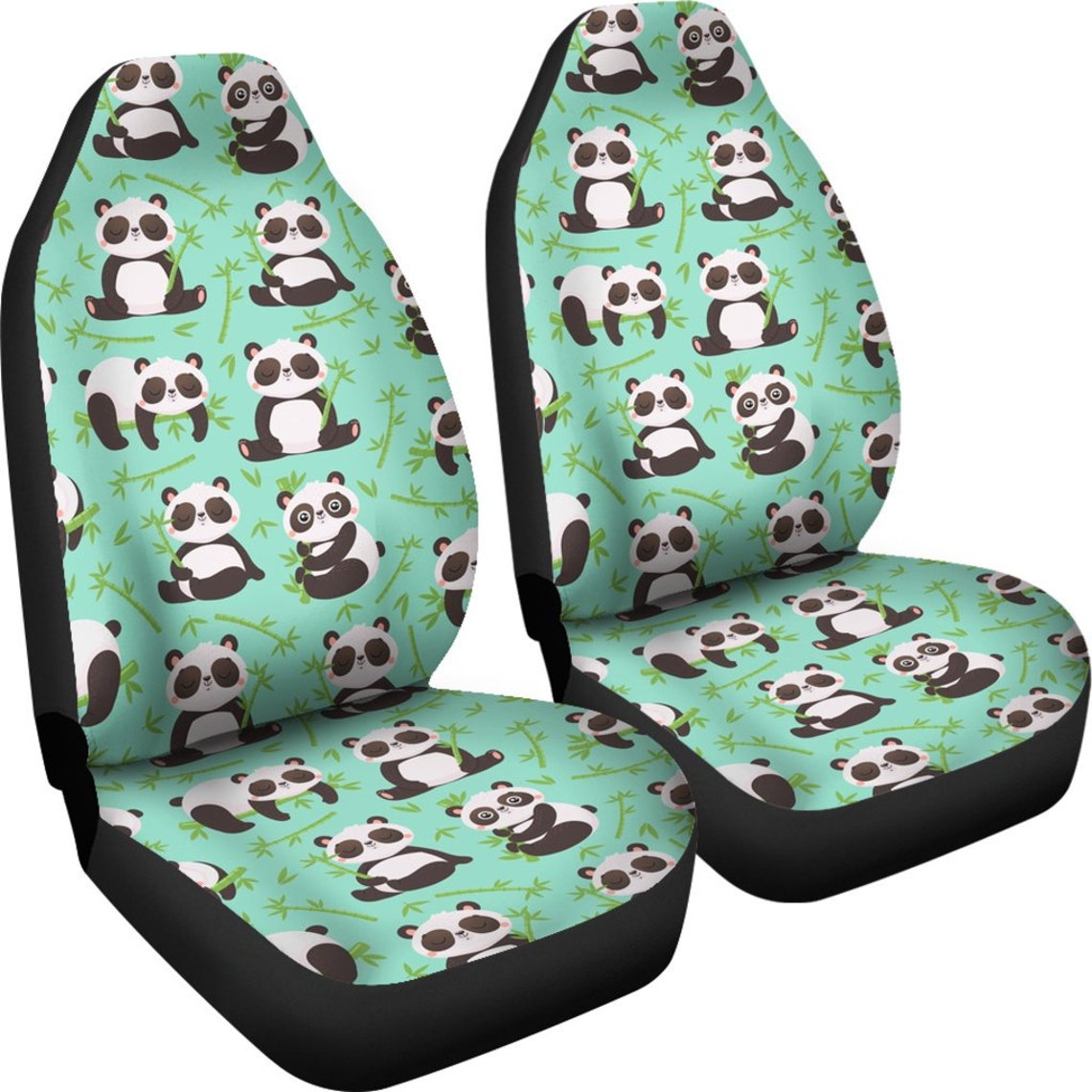 Panda Car Seat Covers set of 2 Universal Front Car and Suv Etsy