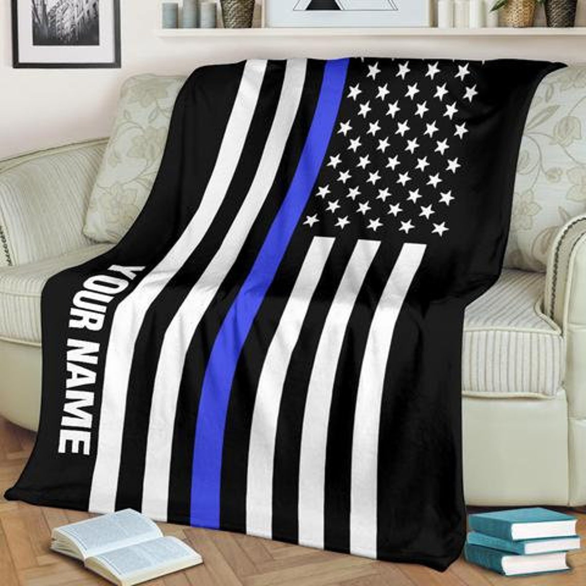 Thin Blue Line Blanket Police blanket police gift police Etsy