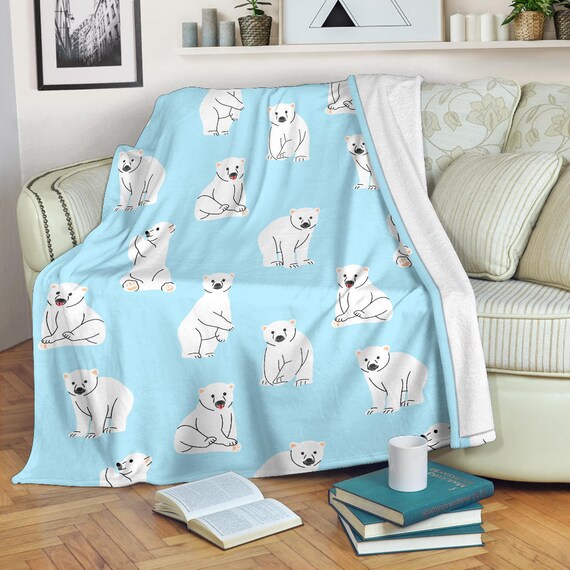 Polar Bear Blanket Polar Bear Throw Blanket Polar Bear Etsy