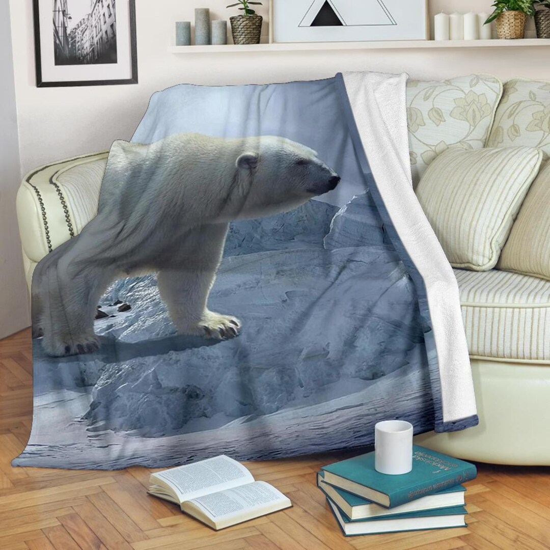 Polar Bear Blanket Polar Bear Throw Blanket Polar Bear Etsy