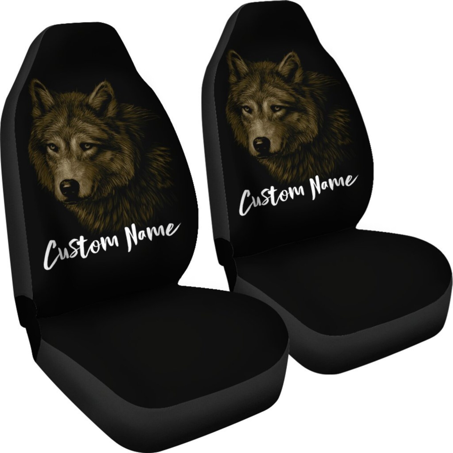 Wolf Car Seat Covers Set Of 2 Universal Front Car and Suv Etsy