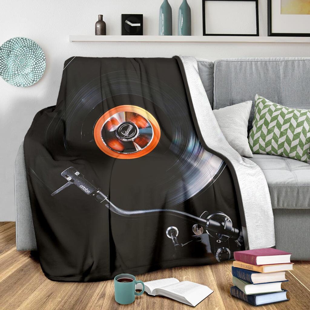 Retro Blanket Vinyl Throw Blanket Retro Music Fleece Etsy