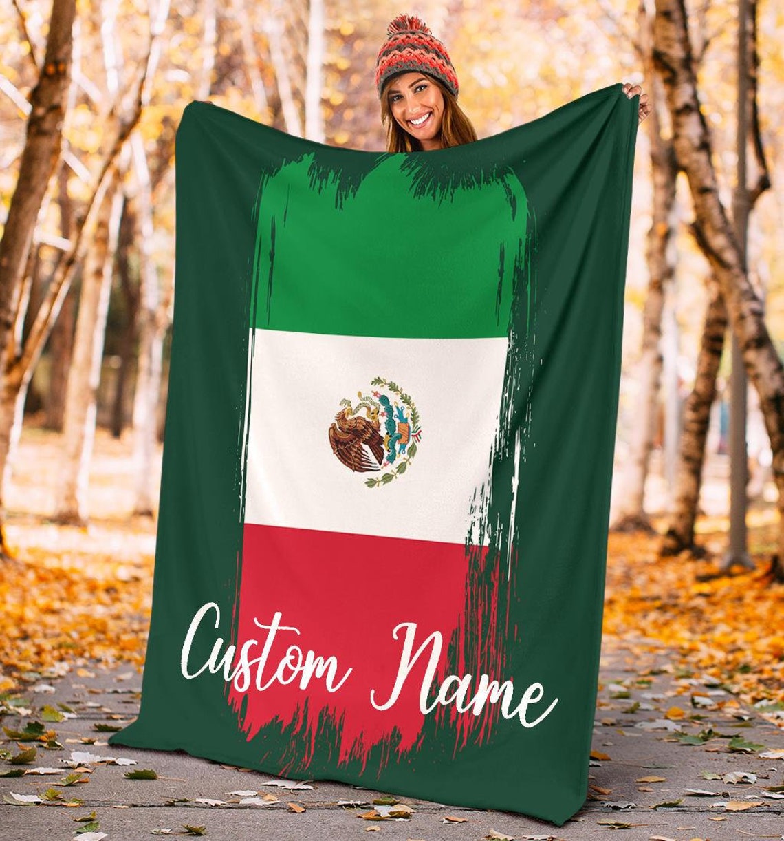 Mexico blanket Mexican flag blanket Fleece blanket Etsy