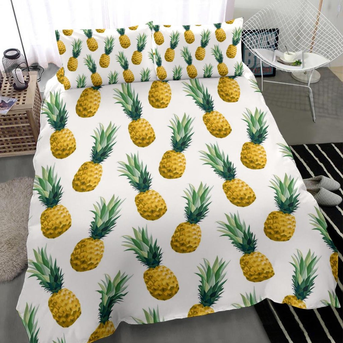Pineapple Bedding Set Duvet Cover and Pillow Covers Etsy