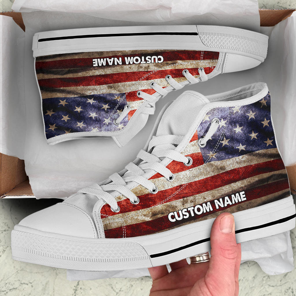 American Flag Shoes Sneakers Shoes With USA Flag Women Etsy
