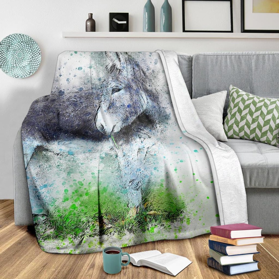 Donkey Blanket Animal Throw Blanket Donkey Fleece Blanket Etsy