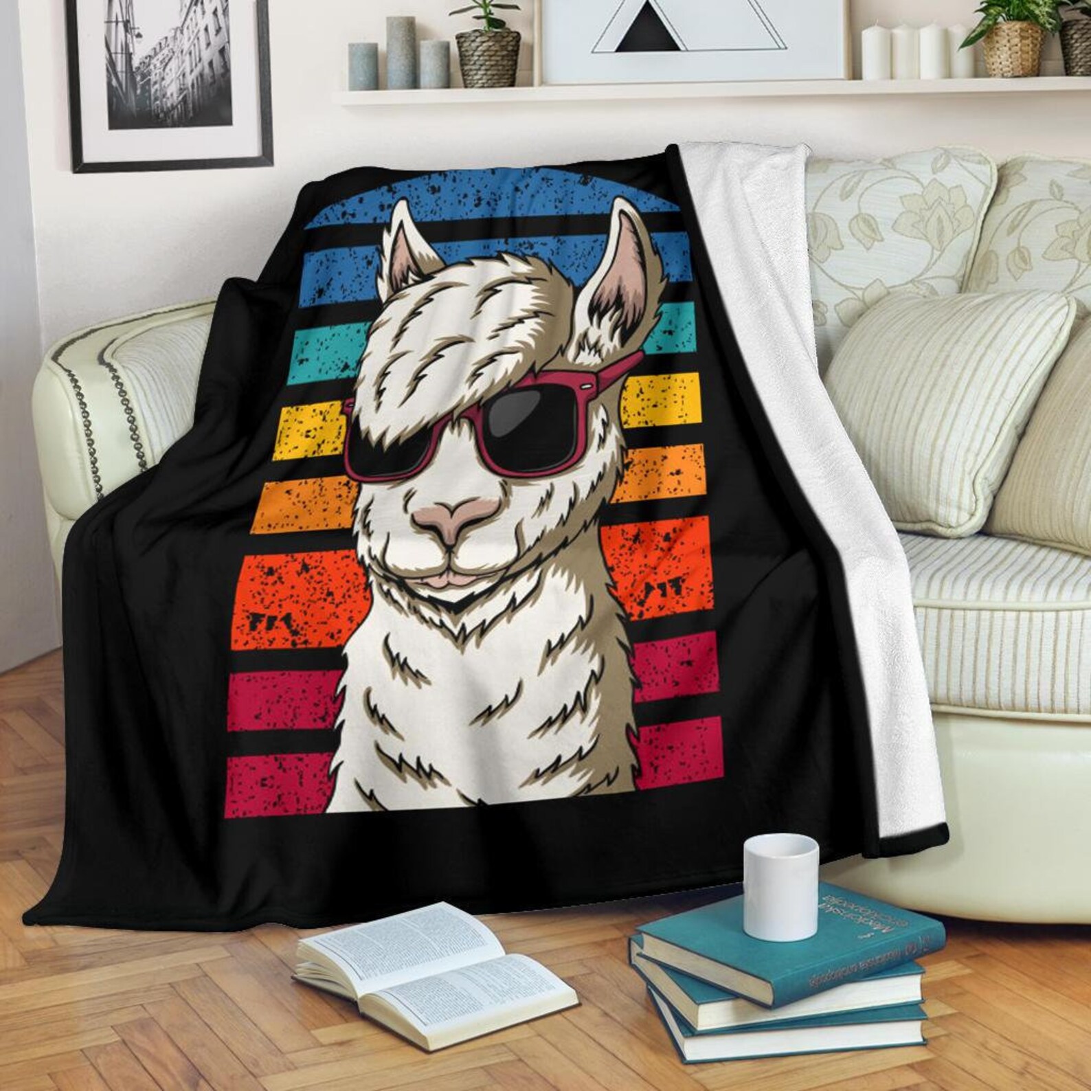 Llama Blanket Alpaca Throw Blanket Llama Fleece Blanket Etsy