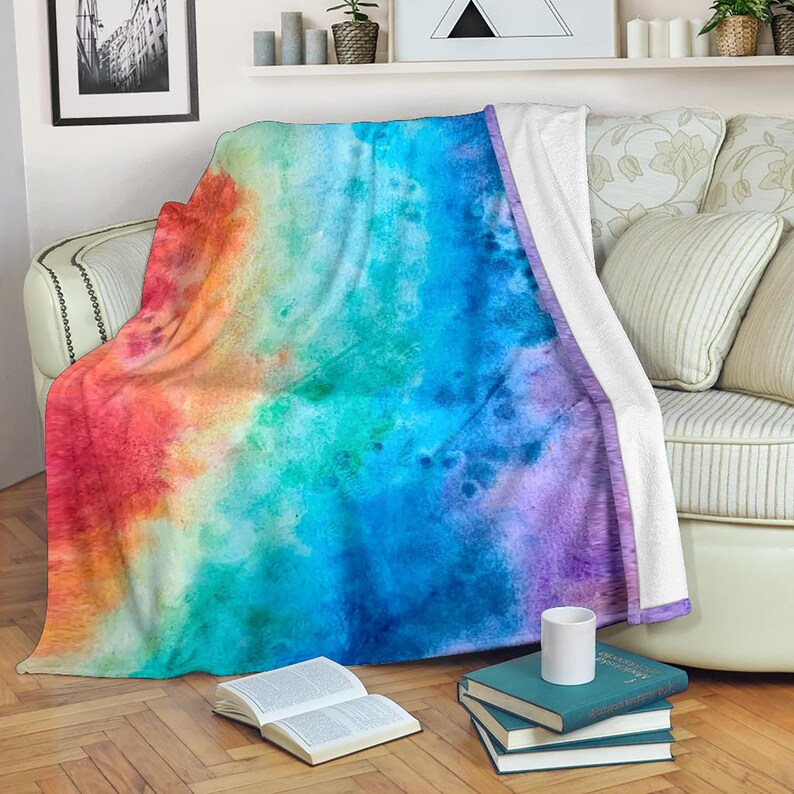 Tie Dye Fleece Blanket Tie Dye Tie Dye Throw Fleece Etsy