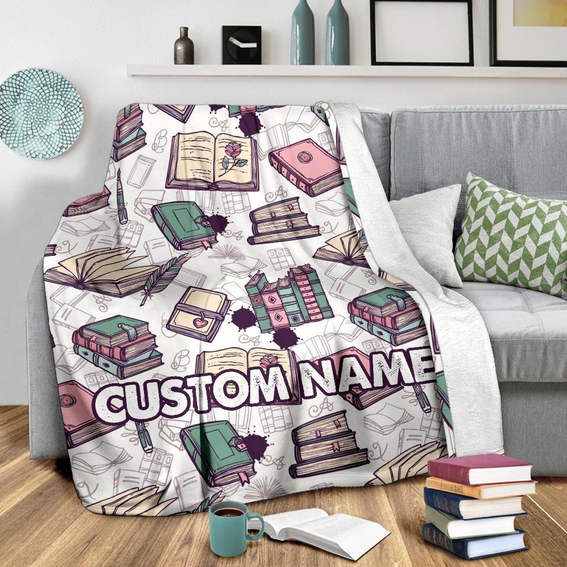 Books Reading Blanket Reading Throw Blanket Reading Fleece Etsy