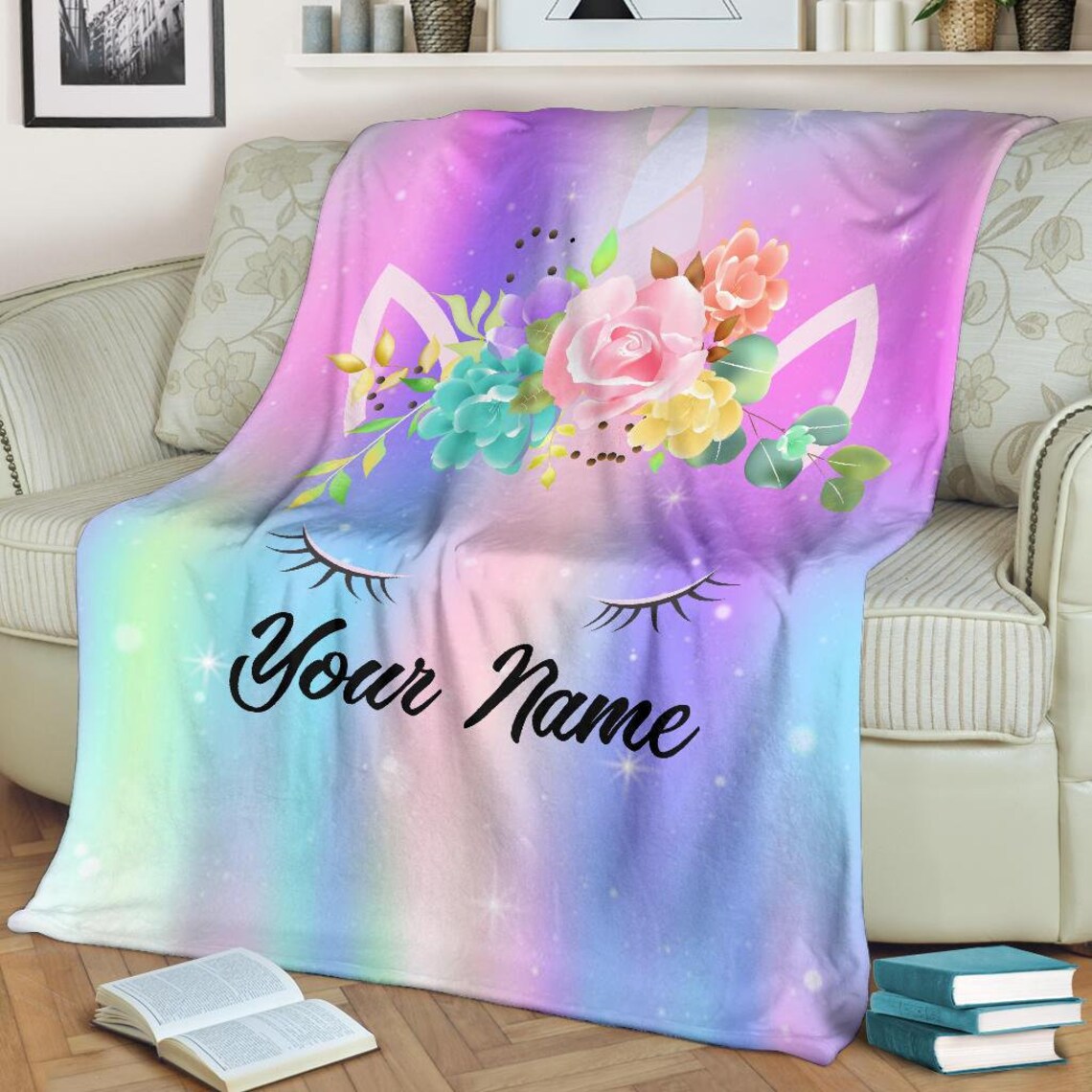 Unicorn Fleece Blanket Unicorn Throw Blanket Unicorn Etsy Ireland
