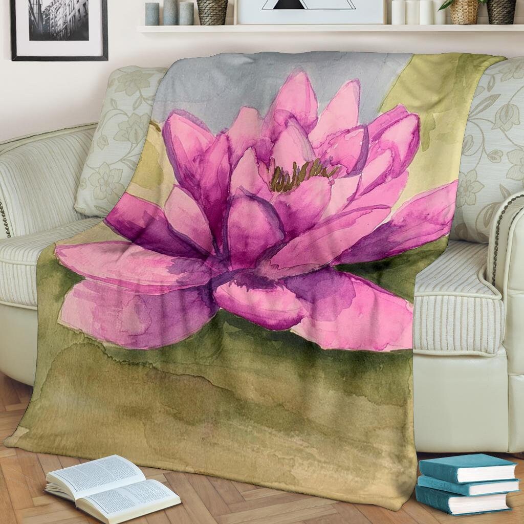 Lotus Blanket Lotus Throw Blanket Flowers Fleece Blanket Etsy España