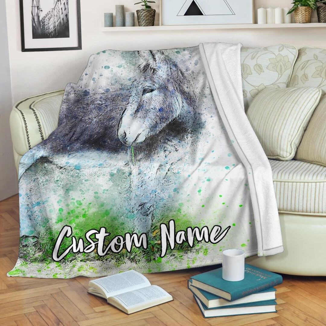 Donkey Blanket Animal Throw Blanket Donkey Fleece Blanket Etsy
