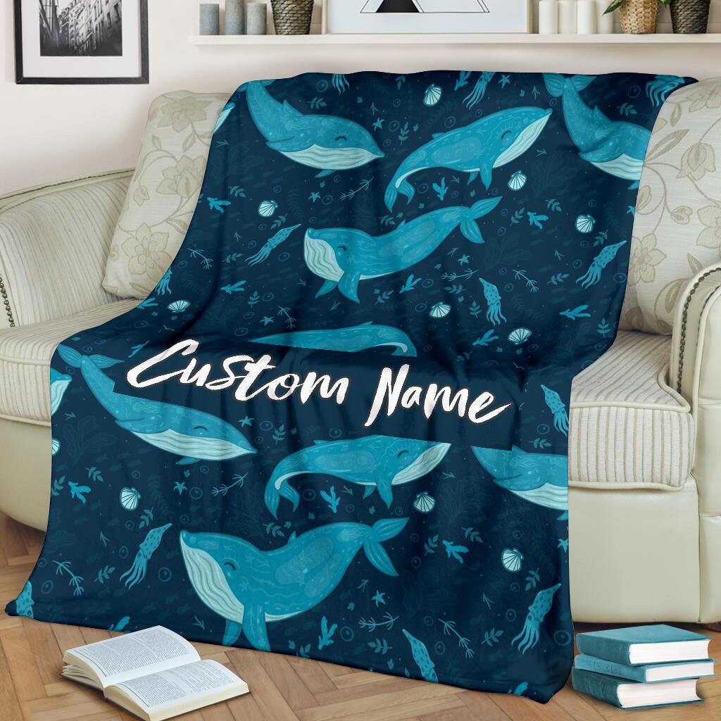 Whales Blanket Whale Throw Blanket Whales Fleece Blanket Etsy UK