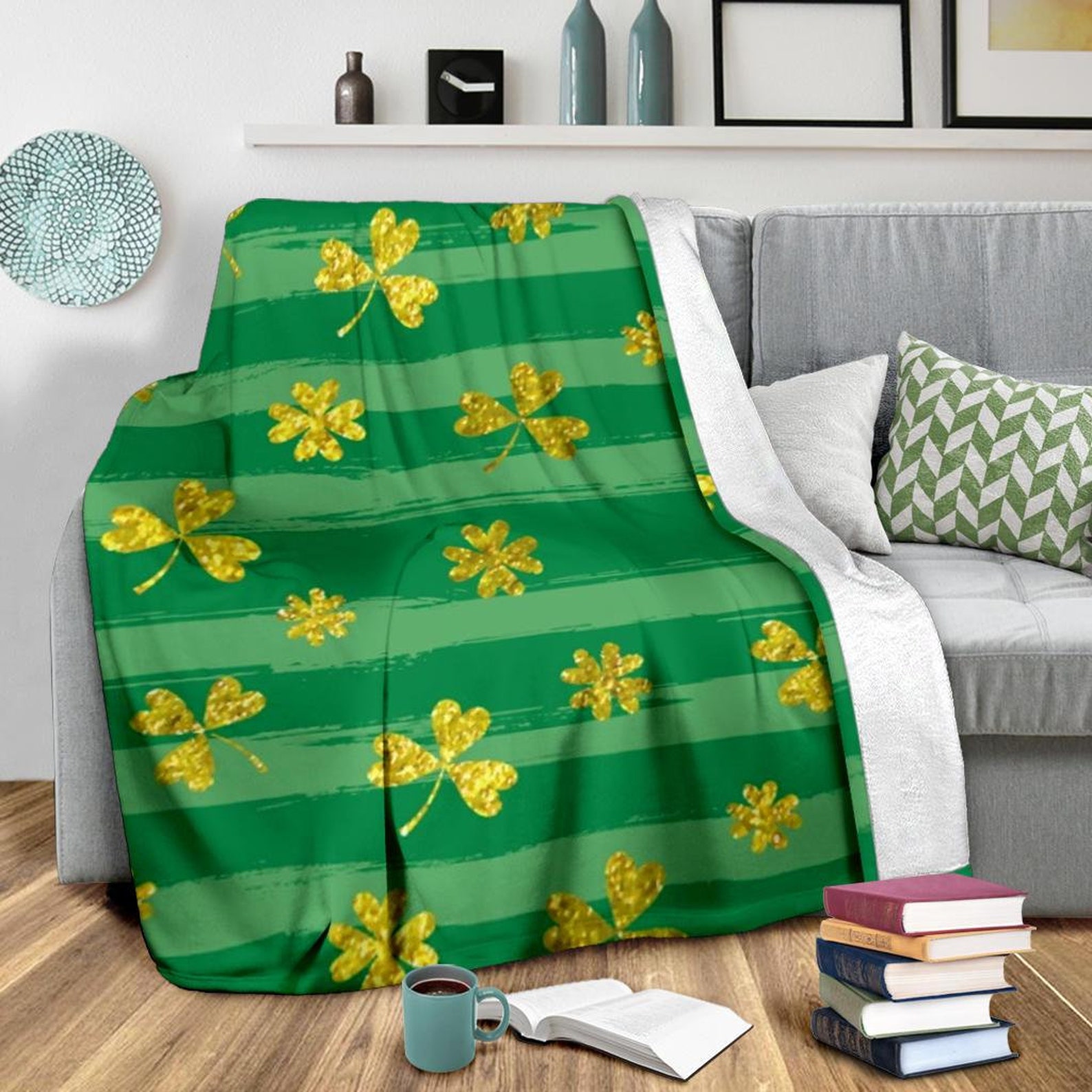 St Patrick Blanket Irish Throw Blanket St Patrick Fleece Etsy