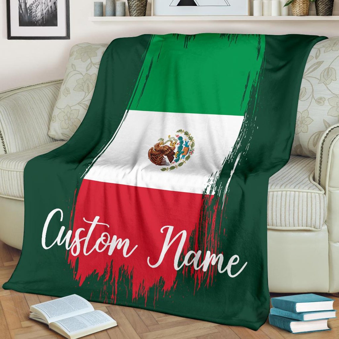 Mexico blanket Mexican flag blanket Fleece blanket Etsy