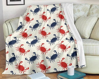 Cute Crab Personalized Blanket with Name Soft Fleece Throw Blankets for Men Women Birthday Wedding Gift 50X60 inch Cute Crab Personalized Blanket with Name Soft Fleece Throw Blankets for Men Women Birthday Wedding Gift 50X60 inch